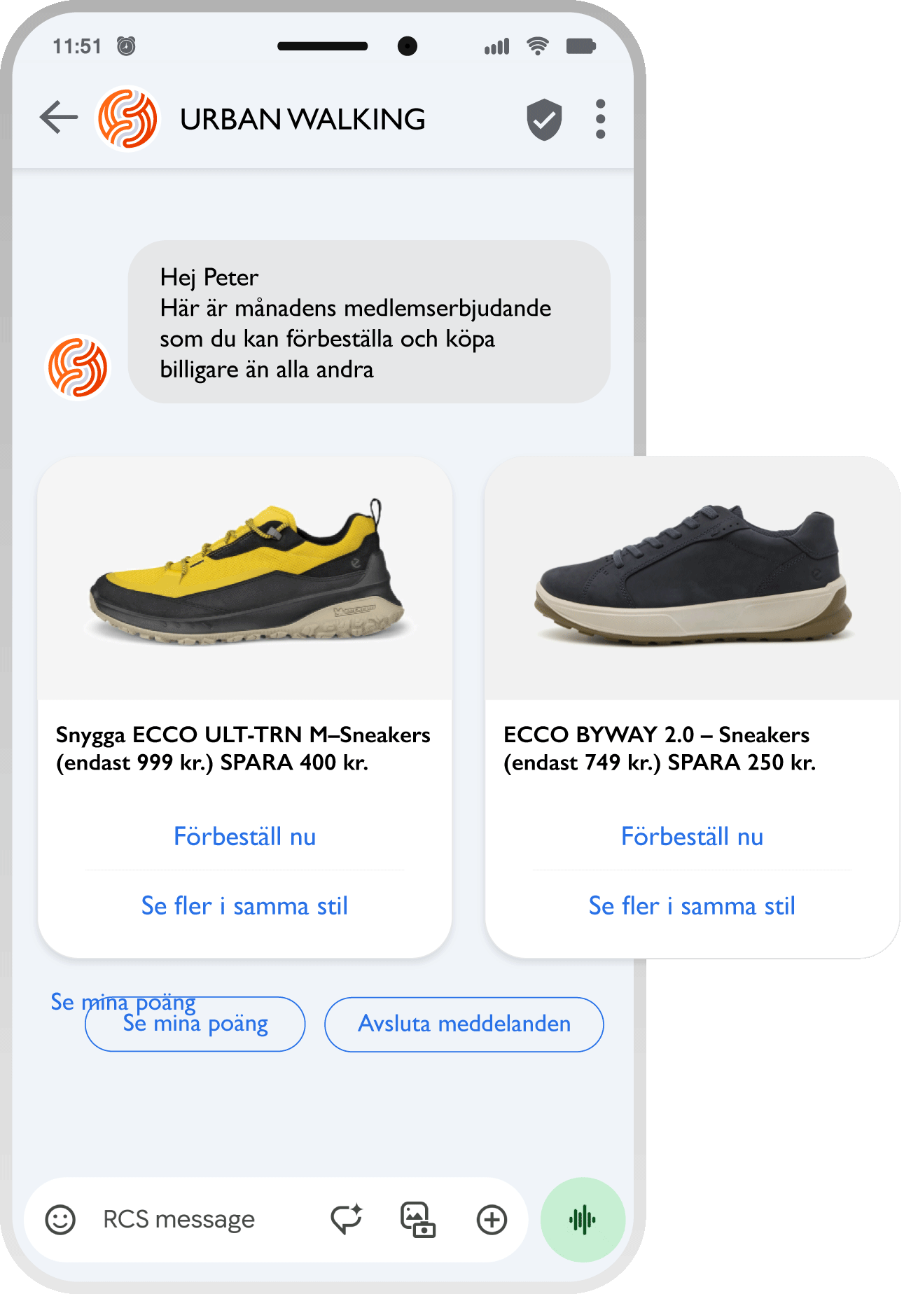 Skicka RCS Rich-meddelanden med slideshow och annat media